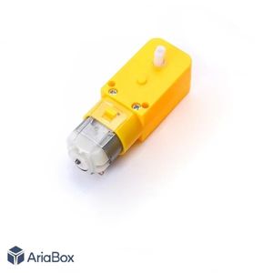 موتور گیربکس دار پلاستیکی زرد تک شفت 1:48 250RPM