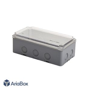 جعبه تقسیم ضدآب گلندخور شفافAGT 24-13/ H80 T با ابعاد 80×130×240 میلی متر