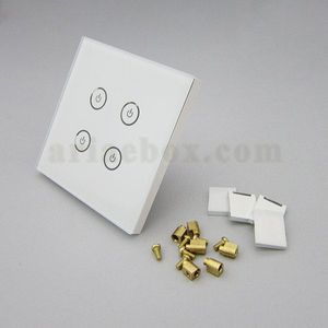 کلید هوشمند EU چهار پل سفید S904-A1P4 با ابعاد 35×86×86 میلی متر