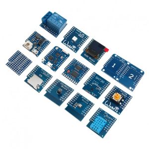 کیت 15 قطعه ای WeMos D1 Mini دارای هسته وایفای ESP8266 ، سنسور ، محرک ، نمایشگر و ...