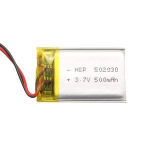 باتری لیتیوم پلیمر 3.7v ظرفیت 500mAh کد 502030
