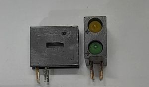 LED قابدار دوتایی قابدار سبز و زرد  3mm