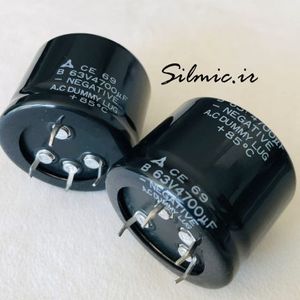 خازن 4700 میکرو فاراد 63 ولت Panasonic ژاپن 4 پین از نوع DUMMY LUG