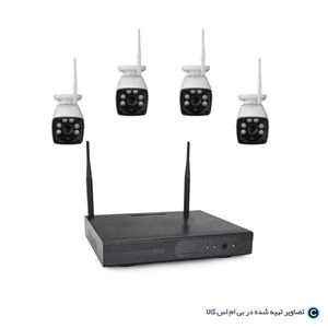 پک دوربین مداربسته 4 کانال بیسیم وارم لایت 3مگاپیکسل