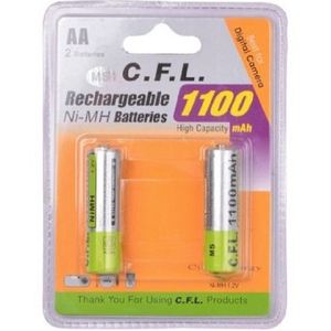 باتری قلمی شارژی سی اف ال مدل CFL ظرفیت 1100 میلی آمپر بسته 2 عددی