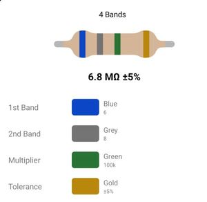 RESISTOR 1W 6.8M %5 – مقاومت 1 وات 6.8 مگااهم 5% کربنی
