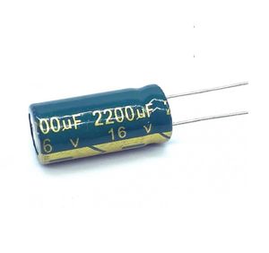 JWCO GREEN  CAP ELEC 2200uF 16V
