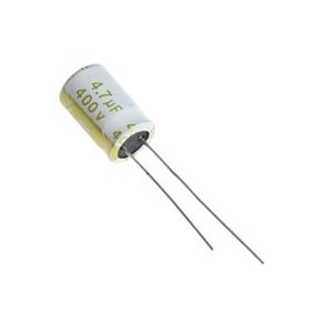 CAP 4.7UF 400V WHITE خازن الکترولیت دیپ
