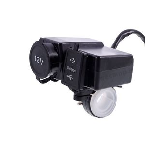 شارژر USB موتورسیکلت با نمایشگر ولتاژ و فندکی