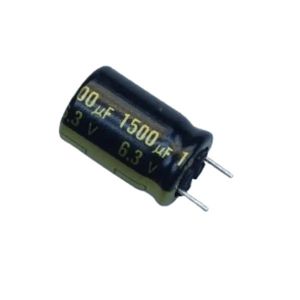 خازن الکترولیتی 1500 میکرو فاراد 6.3 ولت PANASONIC سری FJ پایه کوتاه اصل ژاپن