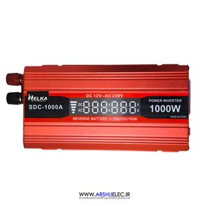 اینورتر خودرو 1000 وات موج اصلاح‌شده مدل SDC-1000A ورودی 12 ولت به 220 ولت با نمایشگر LED