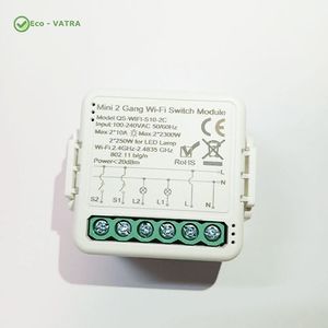 سوئیچ هوشمند 2 کاناله پشت کلیدی WiFi تویا Tuya - با قابلیت اتصال به کلید مکانیکی