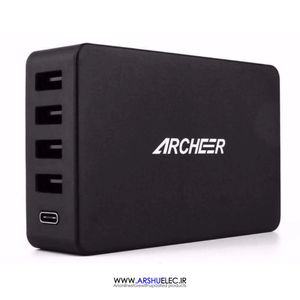 شارژر رومیزی 5 پورت Archeer ARC-QC-24C با شارژ سریع QC 3.0