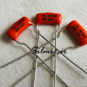 خازن افسانه ای 6.8 نانو فاراد 100 ولت SPRAGUE آمریکا سری orange drop
