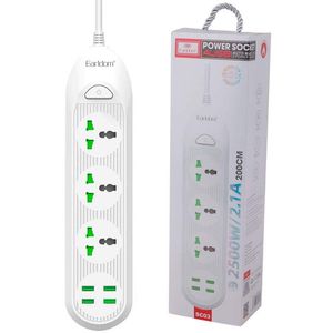 چند راهی 3 خانه ارلدام ES-SC03 با کابل 2 متری + شارژر USB