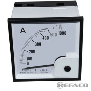 آمپرمتر آنالوگ BEW Analog Ampere Meter BE96 : AC 500/5A BE96-AC-500/5A
