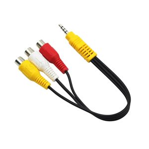 کابل 1 به 3 کوتاه صدا و تصویر برای تبدیل AUX به AV