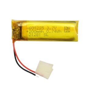 باتری لیتیوم پلیمر 3.7v ظرفیت 200mAh کد 601235