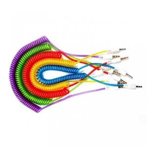 کابل AUX فنری سر فلزی (بنفش)