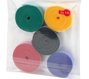 پک 5 عددی چسب پارچه ای حلقه ای رنگی 1 متری عرض 1 سانت