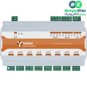 رله برد 8 کانال صنعتی مدباس 16 آمپر تاچ دار