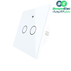 کلید دو پل هوشمند لمسی با قابلیت کنترل از طریق WiFi و RF