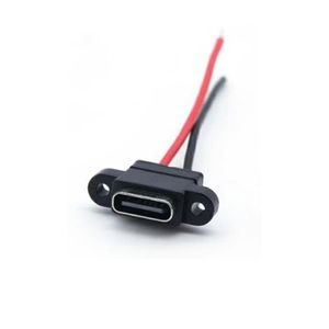 کانکتور مادگی تایپ سی C سیم دار بیضی رو پنلی پیچ خور