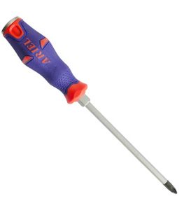 پیچ گوشتی چهارسو 150*6 ضربه و آچار خور دسته TPR حرفه ای جنس S2 آریل ARIEL مدل PZH2150