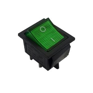 کلید راکر بزرگ چراغدار سبز 4 پین