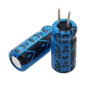 خازن الکترولیتی 220 میکرو فاراد 6.3 ولت 11*5 پایه کوتاه (برند GEMCON)