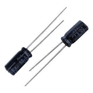 خازن الکترولیتی 6.8 میکرو فاراد 50 ولت 11*5 (برند RUBYCON)