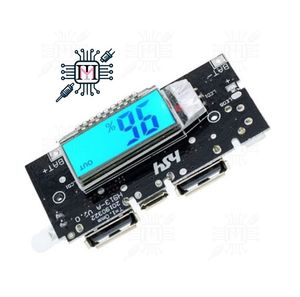 ماژول پاور بانک دارای دو خروجی USB H913-5V 1A - 2A با نمايشگر LCD