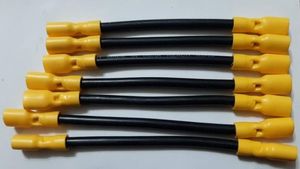 فیش دو سر برنجی کولری عایق دار همراه با سیم نمره 6 (جامپر 2 سر کولری)