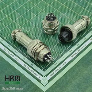 کانکتور نظامی GX12 گرد فلزی پنلی 5 پین 12mm