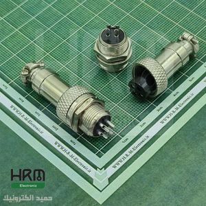 کانکتور نظامی GX12 گرد فلزی پنلی 4 پین 12mm