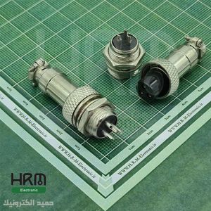 کانکتور نظامی GX12 گرد فلزی پنلی 3 پین 12mm