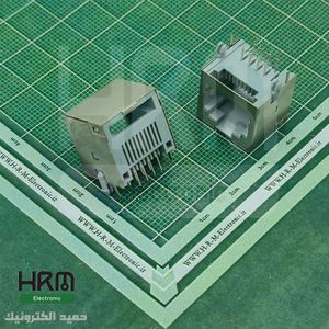 سوکت شبکه فلزی RJ45 مادگی صاف 8پین (Gray)