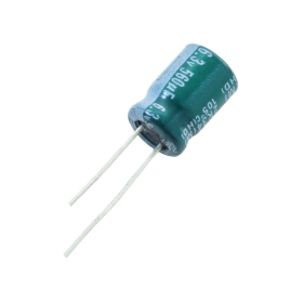 خازن الکترولیتی 560uF / 6.3V تایوانی مارک TAICON با طول عمر بالا