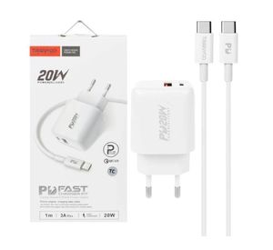 شارژر 20 وات دو پورت ترانیو مدل TRANYOO T-P14 همراه با کابل Type-C