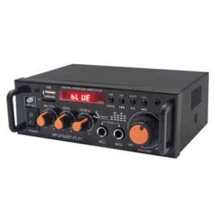 آمپلی فایر بلوتوثی دوبل 600W استریو با دو ورودی میکروفن مدل BT-296