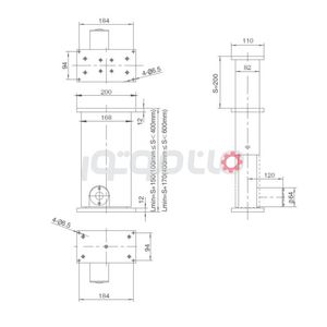 جک برقی ستونی ماناک 2000 نیوتن کورس 20 سانت، سرعت 13 میلیمتر بر ثانیه 24 ولت، مدل LAJ91