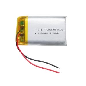 باتری لیتیوم پلیمر 3.7v ظرفیت 1200mAh کد 802540