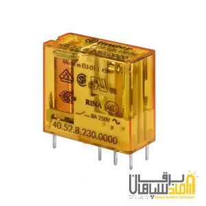 رله Finder فیندر 230VAC دو کنتاکت 8 آمپر نصب بر مدار چاپی و سوکت 95 مدل 405282300000