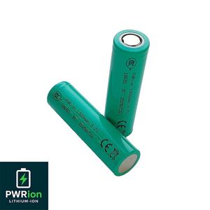 باتری لیتیوم-یون 3.7 ولت 18650 ظرفیت 1300mAh نرخ تخلیه 3C برند PWRion