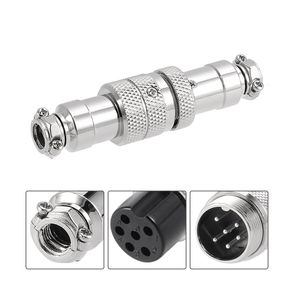 کانکتور فلزی نظامی 6 پین 12 میلیمتری بین راهی gx12