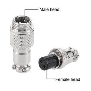 کانکتور فلزی نظامی 2 پین 12 میلیمتری بین راهی gx12