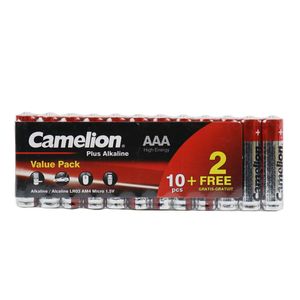 باتری نیم قلمی Camelion Plus Alkaline 1.5V AAA بسته 12 عددی شیرینک