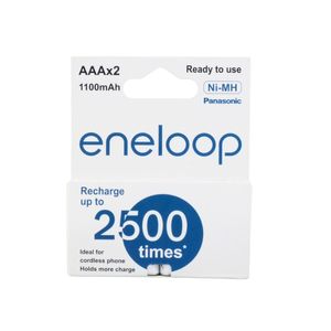 باتری دوتایی نیم قلمی شارژی Panasonic Eneloop AAA 1100mAh