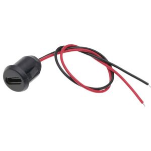 سیم کانکتور مادگی Type-C گرد روپنلی مشکی ضد آب مرغوب