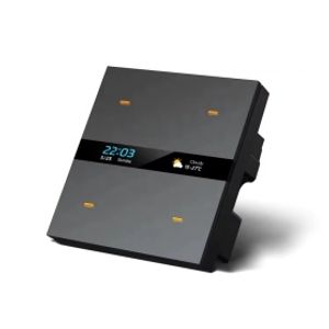 کلید چهار پل هوشمند TUYA مشکی دارای نمایشگر با ارتباط ZigBee مدل M8 PRO